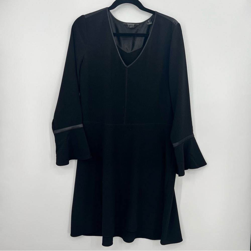 Scotch & Soda Maison Paris Flare Bell Sleeves Little Black Mini Dress Medium - Picture 10 of 14